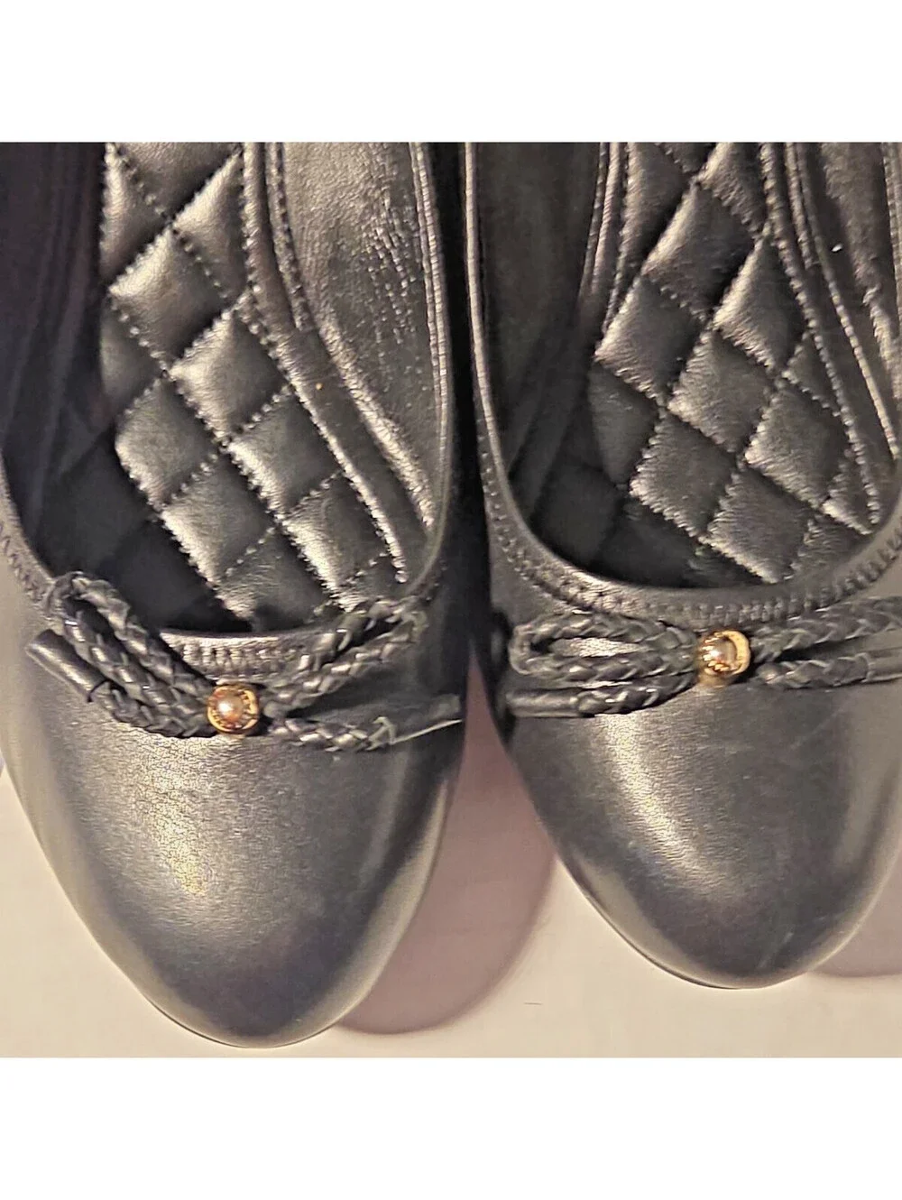 Cole Haan Tali Grand Bow Wedge Pumps Womens SIZE Black Leather Grand OS